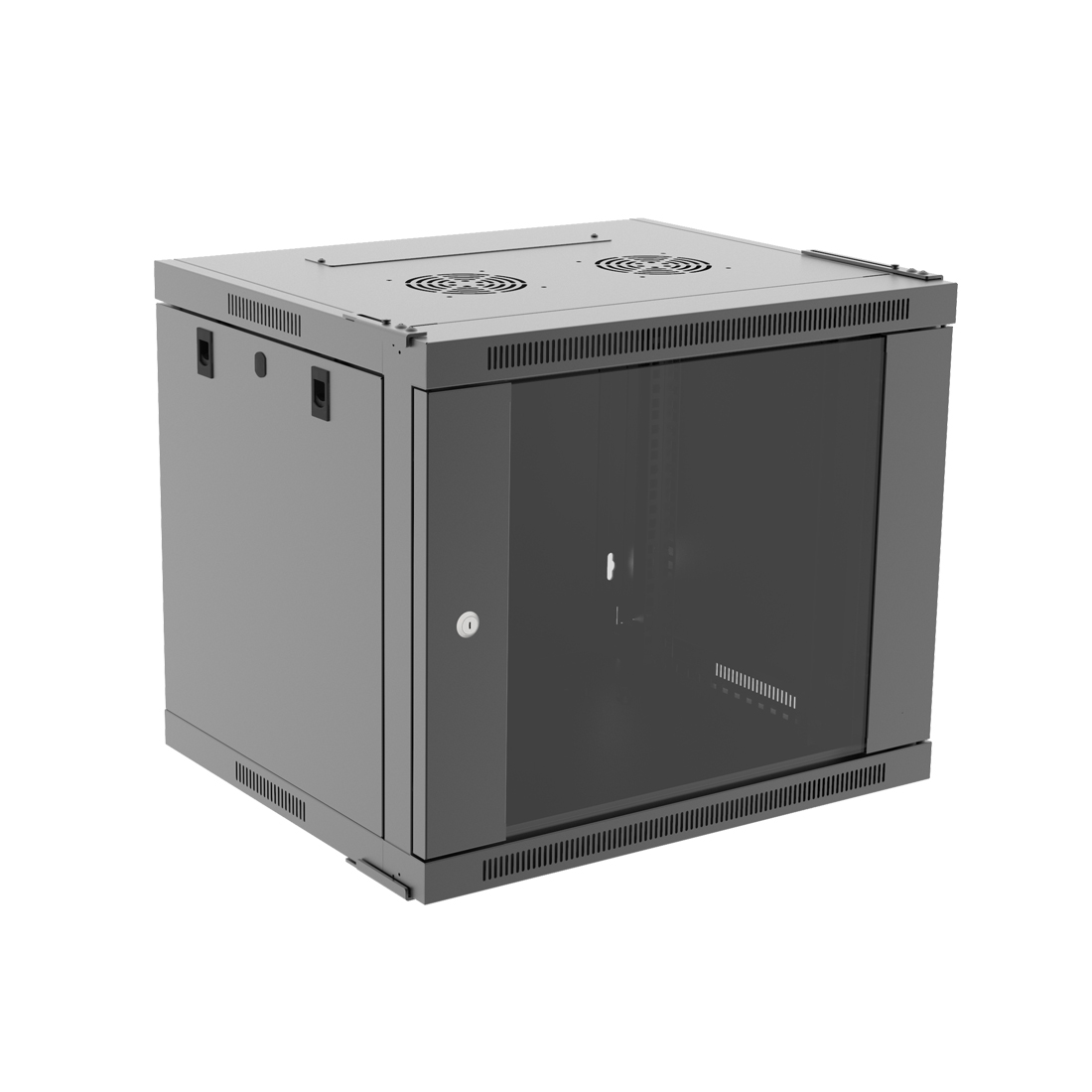 Настенный шкаф Wize Pro [W9U50QSR] 19", 9U, быстрая сборка без инструментов, 600х500 мм, стеклянная передняя дверь, задняя стенка металлическая, неоткидная, макс. вес нагрузки 50 кг, сталь, черный