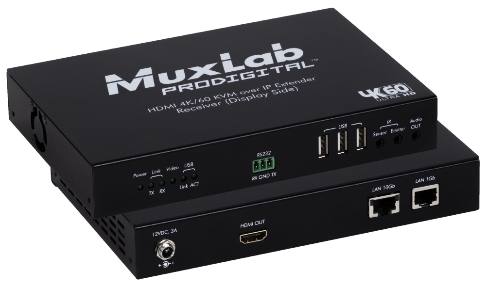 Профессиональный приемник HDMI KVM Over IP MuxLab 500760-RX-KVM