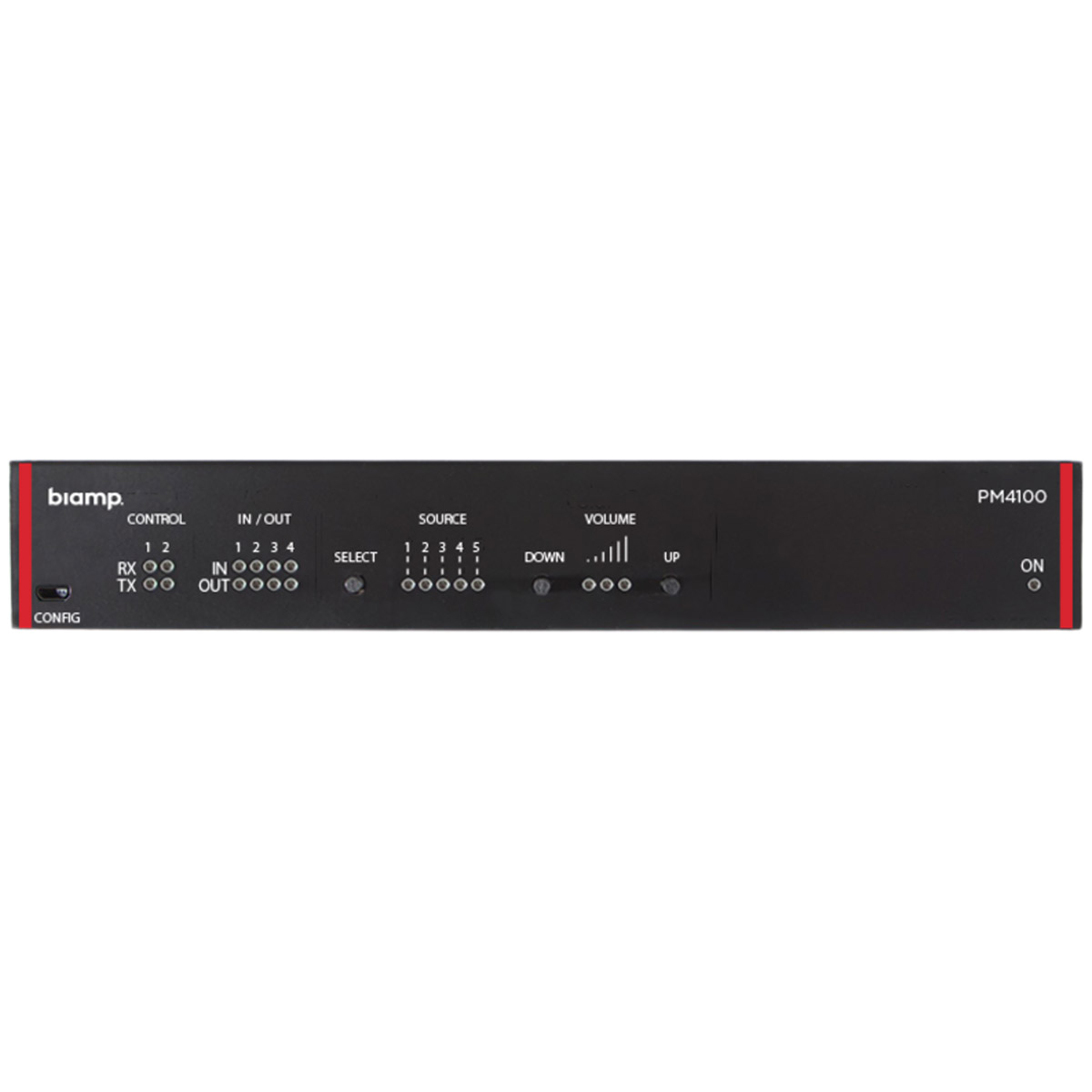 **Название товара:**  
Предусилитель Biamp PM4100  

*Обоснование:*  
- Соответствует формату из примера («Шлем виртуальной реальности PRO-4» = категория + модель/бренд).  
- Включает ключевые слова для B2B-поиска (предусилитель, бренд Biamp, модель PM410